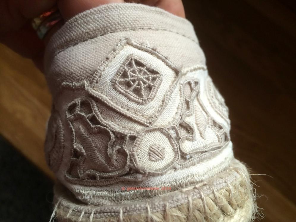 Espadrilles Leinen mit Spitze Hinten