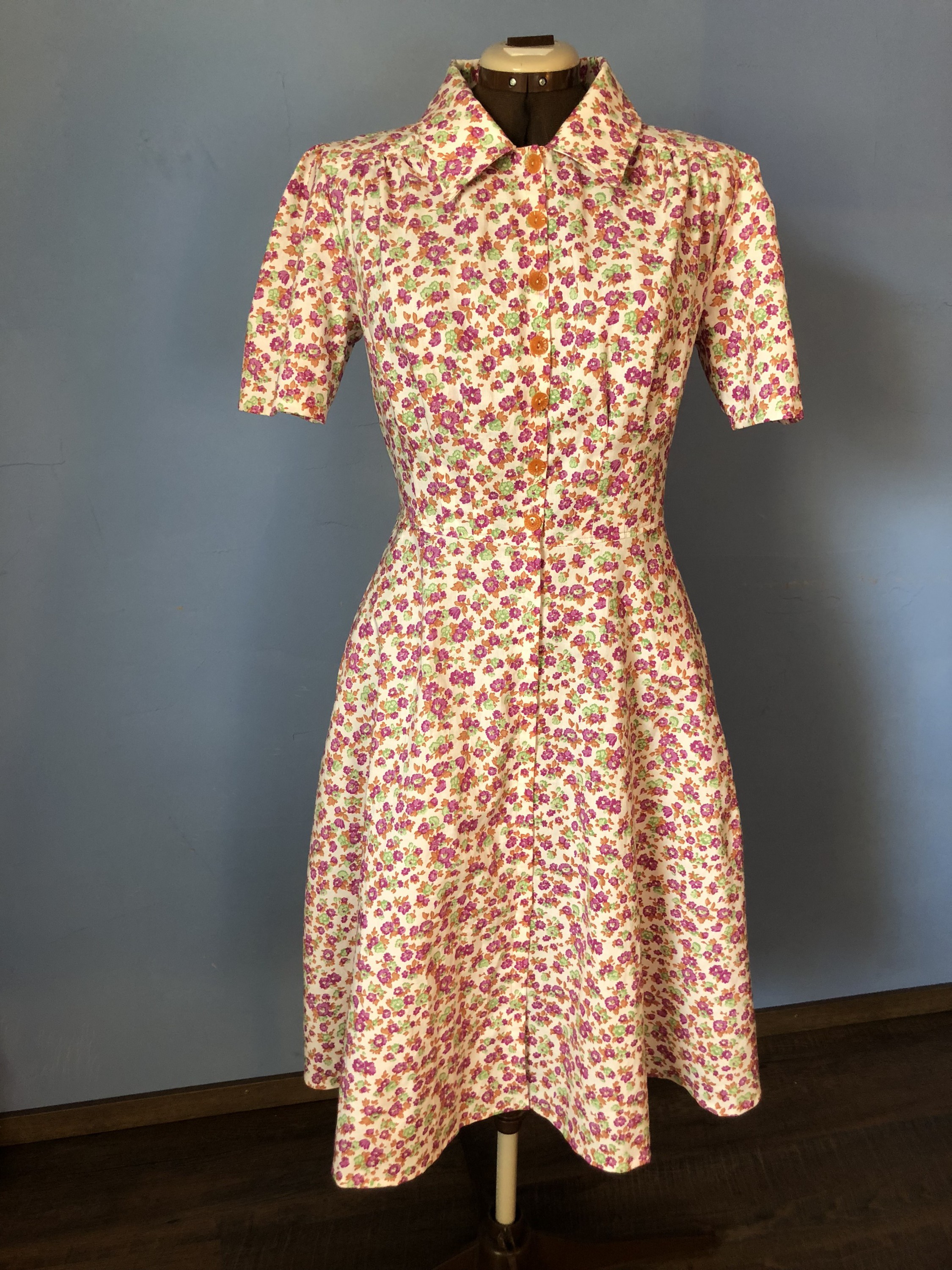 1940er Kleid aus einem original Stoff