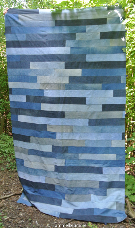 Patchworkdecke aus alten Jeans
