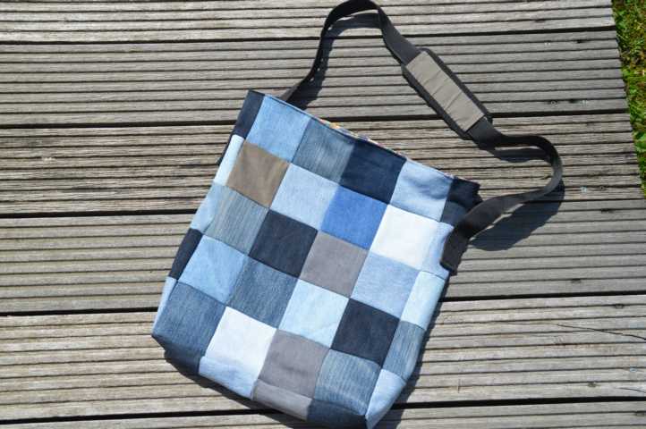 Patchwork-Jeanstasche