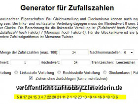 Der Zufallsgenerator hat entschieden