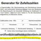 Der Zufallsgenerator hat entschieden