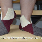 Bettsocken ohne Nadelspiel gestrickt