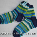 Kindersocken blau-grün-weiß