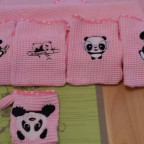 Babyhandtuch m. Kapuze und Waschlappen mit Panda Design