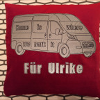 Kissen aus Samt mit Wohnmobil