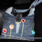 Handtasche Allesdrin von Farbenmix aus alten Jeans von mir recycelt.