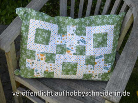 Patchwork Kissenbezug mit Vögelchen