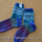 Streifensocken mit Hebemaschen