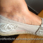 Espadrilles Leinen mit Spitze Seite