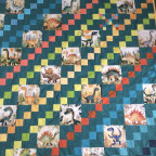 Dinosaurier-Quilt das Top ist fertig