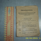 Gebrauchsanweisung 138 -6 -U (in schwartz) Komplett mit Originale Gebrauchs Anweisung.