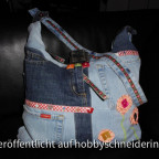 Handtasche Allesdrin von Farbenmix aus alten Jeans von mir recycelt.