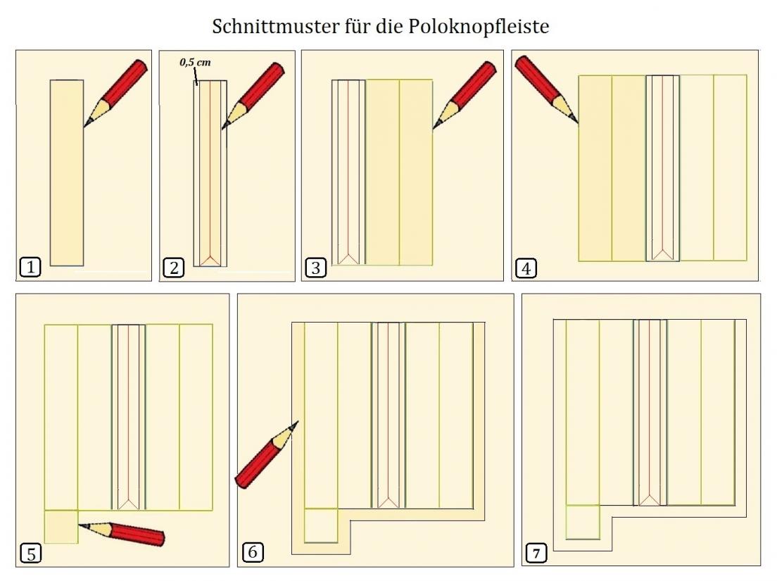 Schnittmuster Knopflochleiste Polo nähen Anouk