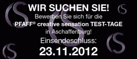 Pfaff Nähmaschine testen creative sensation Test-Tage