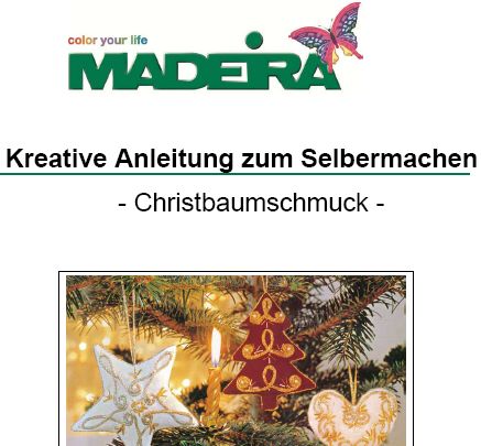 Madeira Anleitung Weihnachten