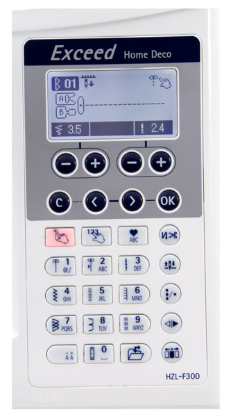 JUKI HZL-F300 Display und Bedientasten