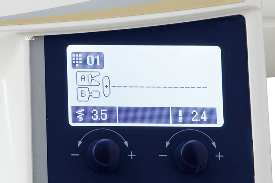 JUKI HZL-DX7 Display und Bedientasten