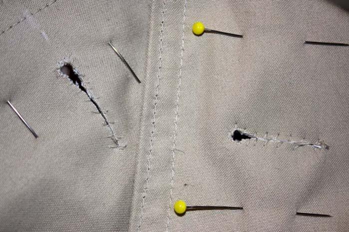 Knopfloch handgenäht