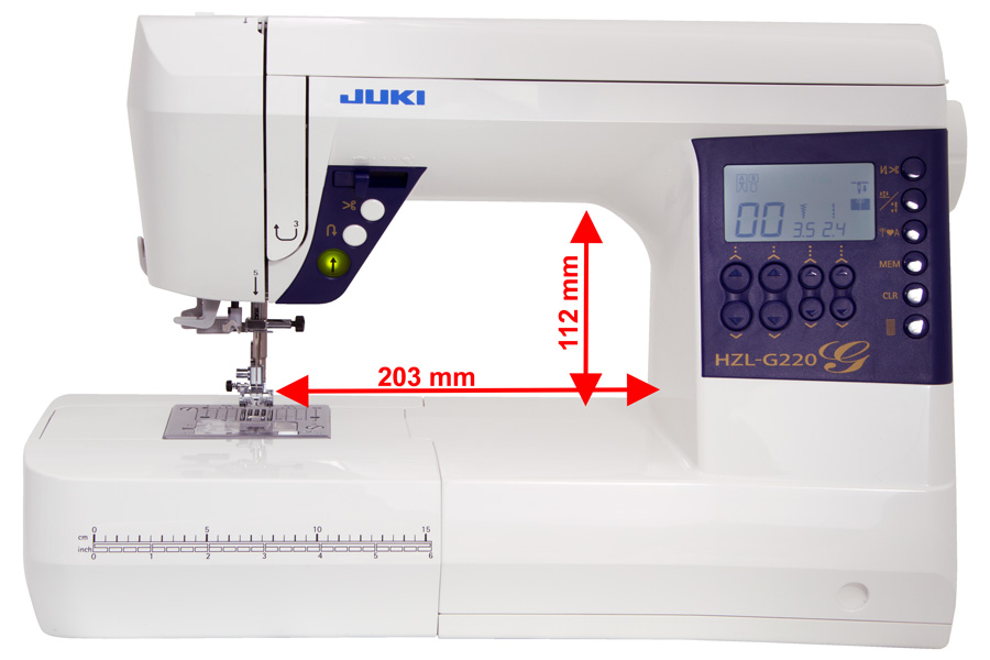 JUKI HZL-G220 Freiarm Maße