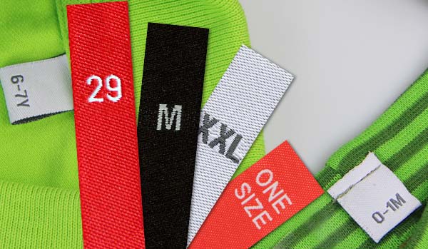 Größenlabel Kleidung