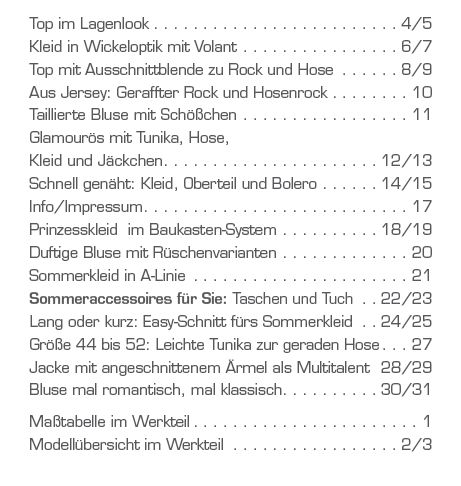 Meine Nähmode Simplycity Herbst 2015 Inhalt