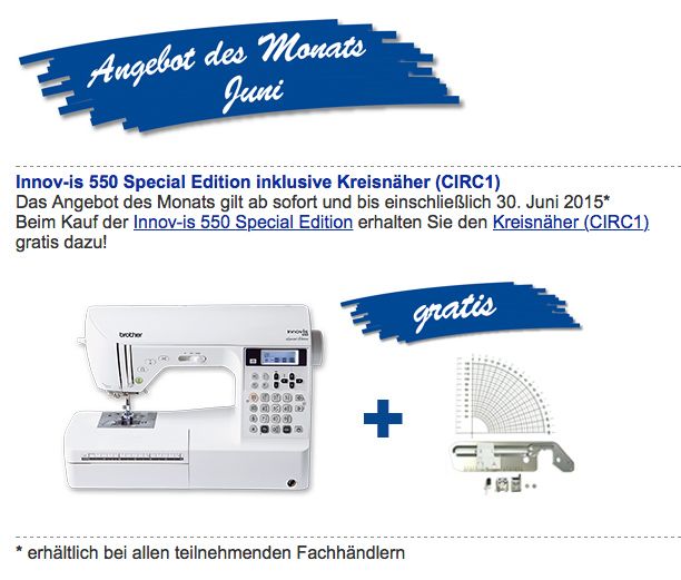 brother Angebot Innov-is plus gratiszugabe Kreisnäher