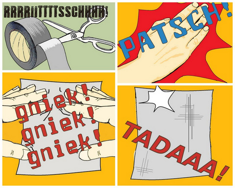 Flicken Schritt für Schritt
